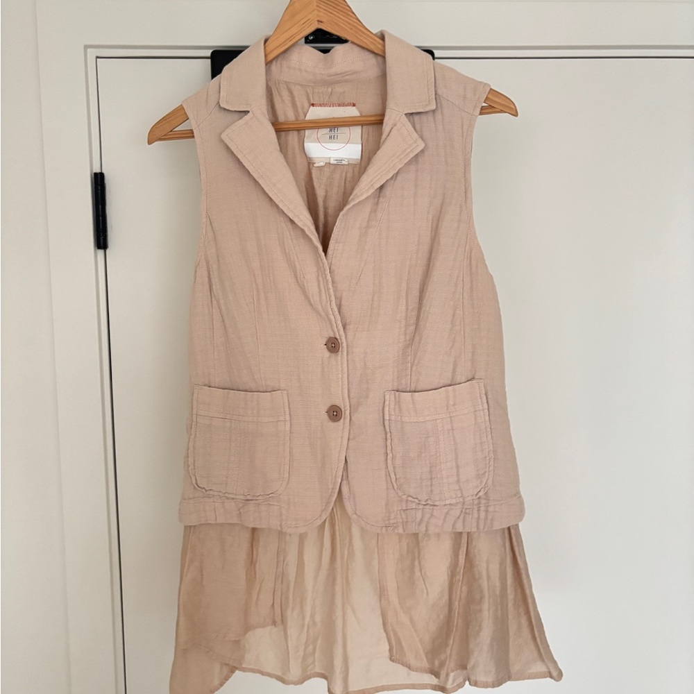 Sleeveless Beige Vest Top